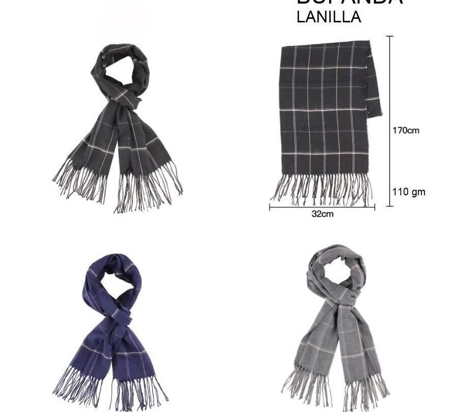 BUFANDA LANILLA CUADROS.